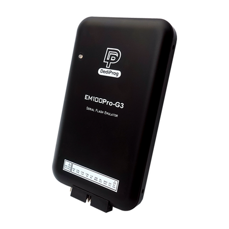 Dediprog EM100Pro G3, Em100Pro_G3. EM100Pro is DediProg Serial Flash Emulator based on RAM memory in order to offer the best update performances. This advanced tool has been designed in close EM100Pro-G3 is DediProg SPI NOR Flash emulator integrated high-speed DRAM memory to offer the best code updating performances. This advanced tool has been designed in close cooperation with the SPI NOR Flash suppliers to emulator the behavior of all the SPI NOR Flash on the market and also the next generation SPI NOR Flash.
