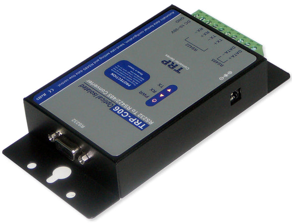 Trycom TRP-C06, TRP-C06. The TRP-C06 allows RS-232 line signal to be bi-directionally converted to RS-422 or RS-485 standard and transmit data up to 1.2KM.