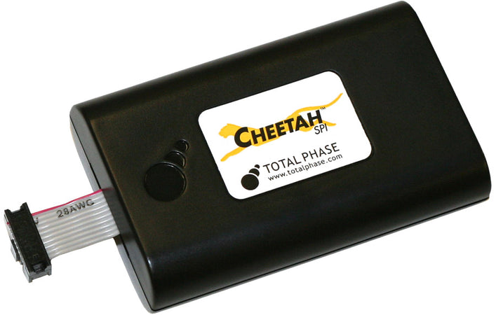 Total Phase Cheetah, TP280121. Der Cheetah SPI Host Adapter ist ein Hoch-Geschwindigkeit SPI Adapter. Er ermöglicht die Kommunikation über den SPI Bus mit bis zu 40+ MHz und ist das ideale Gerät für die Entwicklung, den Test und die Programmierung von SPI basierenden Systemen.