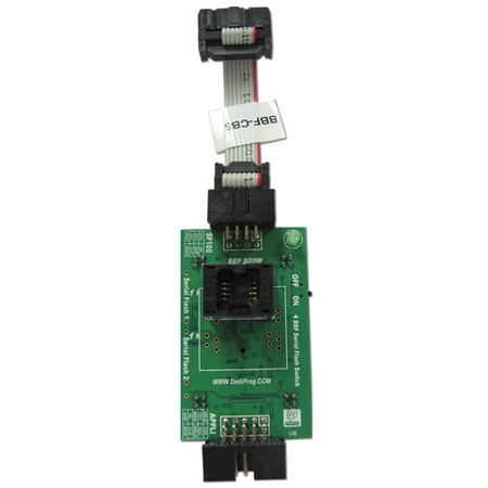 Dediprog Backup Boot Flash Module-SO8W, BBF-8W. The Backup Boot Flash is an ingenious tool created by DediProg to force the application controller to work automatically on the backup SPI Flash inserted in our tool SO8W socket and no more on the Main Serial Flash soldered on board.