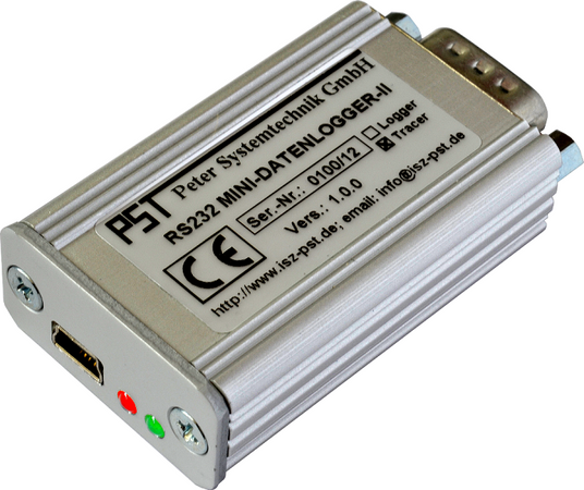 PST RS232 MINI DATEN LOGGER II, RS232-MDL_II. The RS232 MINI DATA LOGGER II is a universal high-performance development and testing tool for online logging and visualization of asynchronous serial data streams (RS232) via a USB interface. It is supplied with PST-Visualyser (RS232) PC software for rapid, convenient data display and evaluation.
