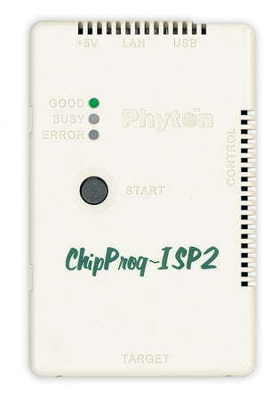 Phyton ChipProg ISP 2, CPI2-B1. Ultra-fast device programmer. Designed for use with ATE, ICT, programming fixtures and handlers. ChipProg-ISP2 is built on the extremely fast CPI2 programming engine.