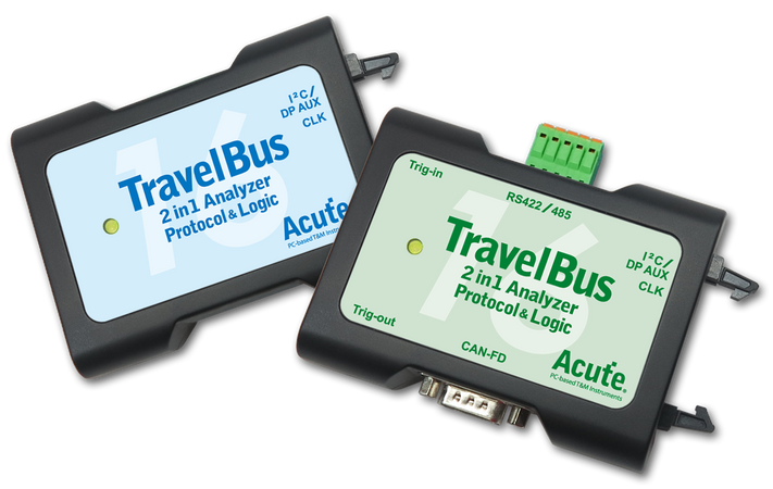 Acute TravelBus 3000 Series, TB3016F. TravelBus modules works directly in the RAM of the PC to offer long-term analysis using &quot;high-speed&quot; USB3.0 transmission. Measurement of industrial control signals are made by the integrated CAN and RS485 ports, the TravelBus TB2016B can measure the differential channels on CAN bus and RS485 directly.