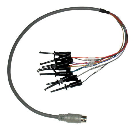 Total Phase Digital IO Cable with Grabber Clips, TP320710. The Digital I/O Cable with Grabber Clips provides grabber clips to help connect the digital IO interface of the Beagle USB Protocol Analyzers and Komodo CAN Interfaces to external logic.