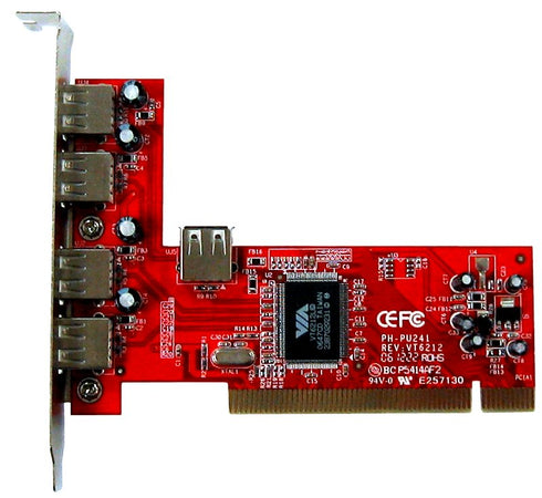 Total Phase USB 2.0 5-port PCI Card, TP320810. The USB 2.0 5-port PCI card provides an additional USB 2.0 host controller for your desktop computer to help facilitate the operation and capture of USB data from the same computer.